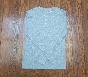J. Crew Boys' Long-Sleeve Henley T-Shirt Heather Grey XL NWT